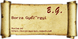 Borza Györgyi névjegykártya