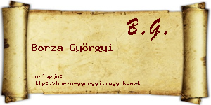 Borza Györgyi névjegykártya